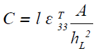 Capacitance [F] at a fixed actuator length l